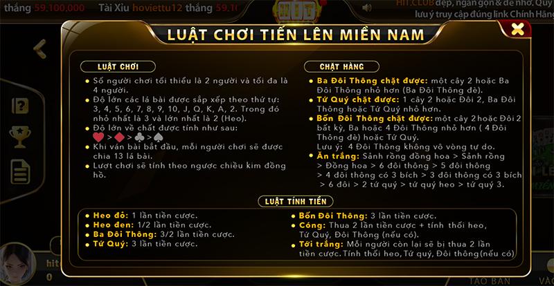 Luật chơi đơn giản tiến lên miền nam