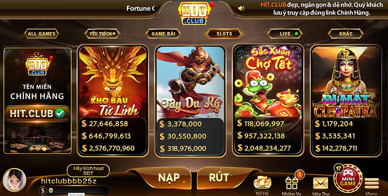 Kho game khủng của cổng game hitclub đỉnh cao